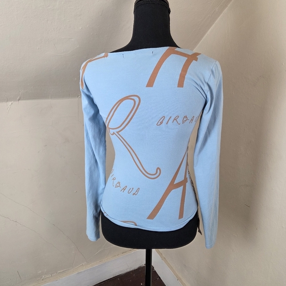 Le Jean De Marithe+Francois Girbaud Blue/Gold Stretch Top Size S?(no tag size) - Picture 4 of 11